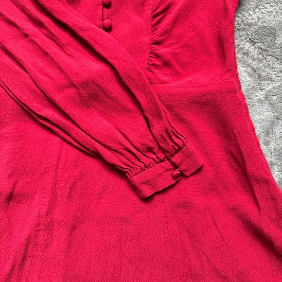 & Other Stories Long Sleeve Red Dress Buttoned US Size 4 - Picture 4 of 5
